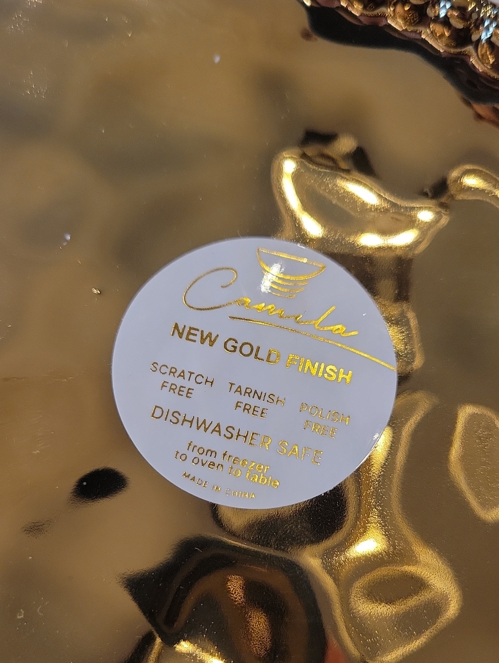 New Camila Gold Decorative Tray NWT - Picture 4 of 6